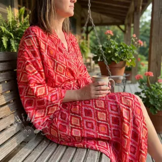 Viscose RADIANCE Abstract red digital print