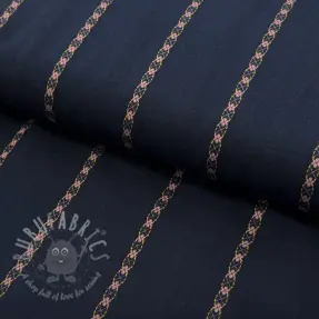 Katoenen stof JACQUARD DOBBY navy