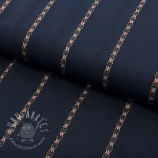 Katoenen stof JACQUARD DOBBY navy