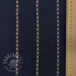Katoenen stof JACQUARD DOBBY navy