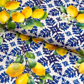 Katoenen stof VISCOSE Lemons digital print