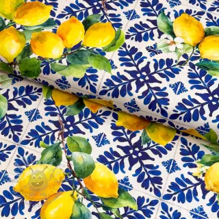 Katoenen stof VISCOSE Lemons digital print