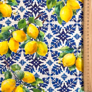 Katoenen stof VISCOSE Lemons digital print