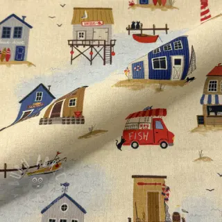 Decoratiestof Village Harbour Life digital print