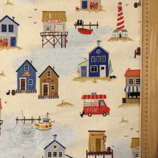 Decoratiestof Village Harbour Life digital print