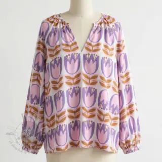 Viscose ECOVERO Flowers Celia white