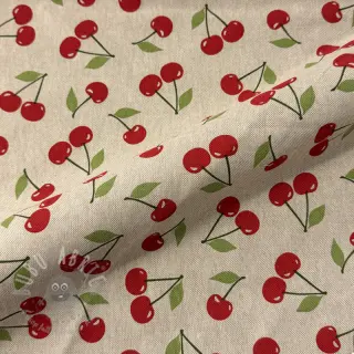 Decoratiestof Linenlook premium Cherry Happy Joy
