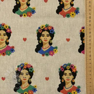 Decoratiestof Linenlook premium Viva Flower Girl