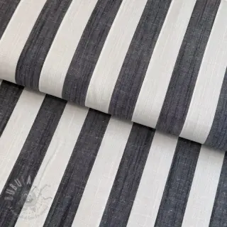 Viscose YARN DYED Stripes BIG navy