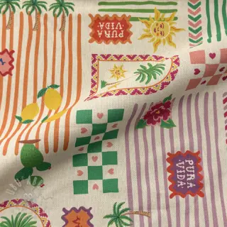 Decoratiestof Linenlook Pura Vida Patch digital print