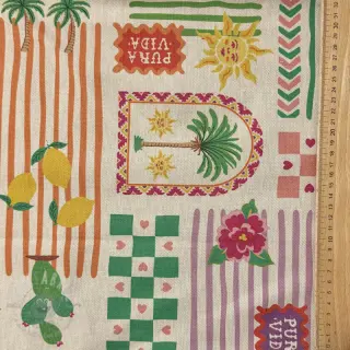 Decoratiestof Linenlook Pura Vida Patch digital print