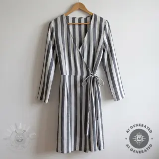 Viscose YARN DYED Stripes BIG navy