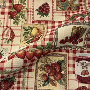 Dekoračná látka GOBELIN premium Strawberry Jam Check