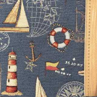 Dekoračná látka GOBELIN premium Coast Lighthouse Sea