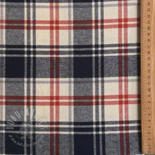 Katoenen stof YARN DYED BRUSHED Check Mia navy