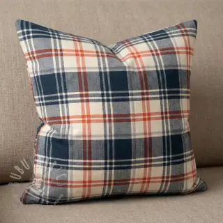 Katoenen stof YARN DYED BRUSHED Check Mia navy