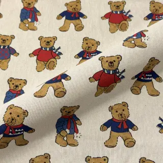 Dekoračná látka Linenlook Teddy Bear Cosy digital print