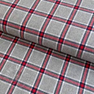 Katoenen stof YARN DYED BRUSHED Check Dara grey
