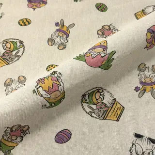 Dekoračná látka Linenlook Tomte Easter Egg digital print
