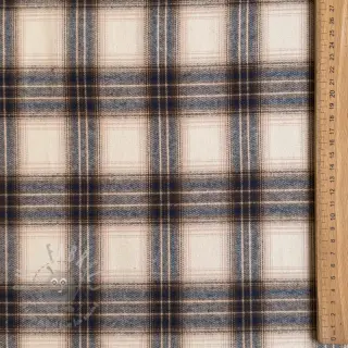 Katoenen stof YARN DYED BRUSHED Check Tim beige