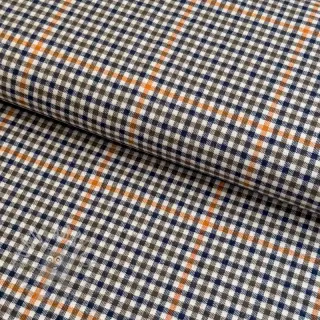 Katoenen stof YARN DYED BRUSHED Check Mike ecru
