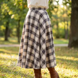 Katoenen stof YARN DYED BRUSHED Check Tim beige