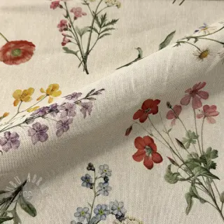 Decoratiestof Linenlook Delicate Floral Field digital print