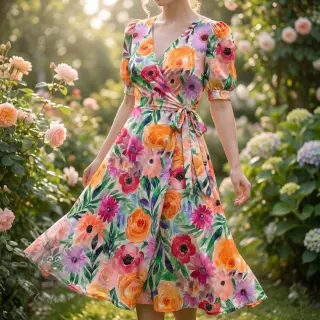 Viscose RADIANCE Flowers Lirie digital print