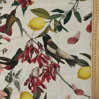 Decoratiestof Linenlook Lemon Tropic Artisan digital print