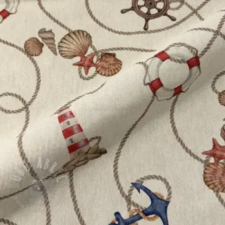 Decoratiestof Linenlook Maritime Rope Mix digital print
