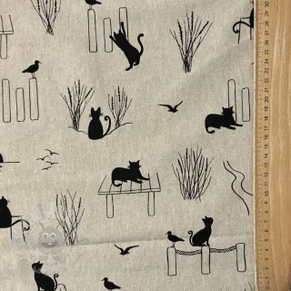 Decoratiestof Linenlook premium Cat Sea Life