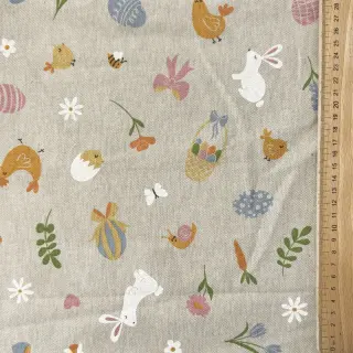 Dekoračná látka Linenlook premium Easter Doodle Icon