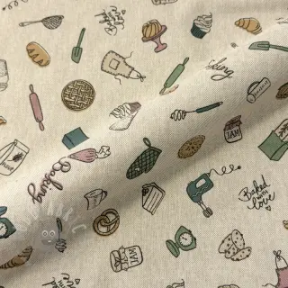Decoratiestof Linenlook premium Bake Off Doodle
