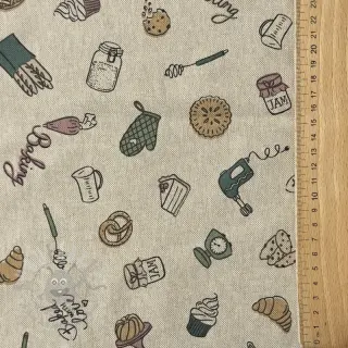 Decoratiestof Linenlook premium Bake Off Doodle