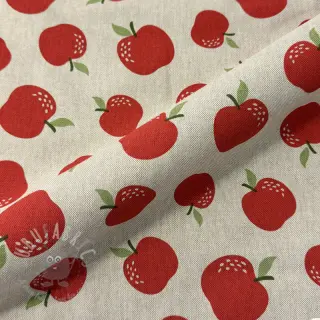 Decoratiestof Linenlook premium Apple Happy Joy