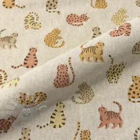 Decoratiestof Linenlook premium Cute Wild Cat
