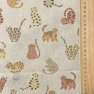 Decoratiestof Linenlook premium Cute Wild Cat