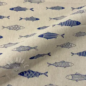 Decoratiestof Linenlook premium Fish Swimming School