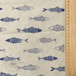 Decoratiestof Linenlook premium Fish Swimming School