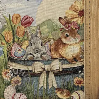Decoratiestof GOBELIN PREMIUM Floral Easter Bunny PANEL