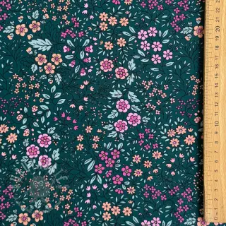 Viscose ECOVERO Flowers Galia green