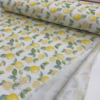 Katoen met wafelbinding Lemons digital print