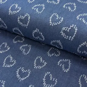 JEANS DENIM JACQUARD Hearts