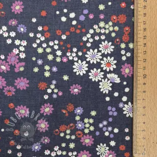 Katoenen stof JEANS Flowers