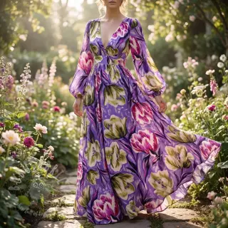 Viscose ECOVERO Flowers design En digital print
