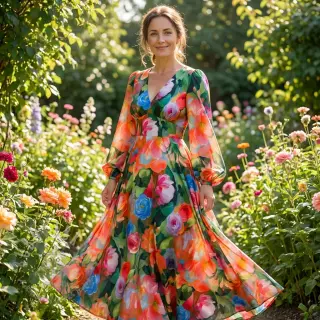 Viscose RADIANCE Flower design B digital print