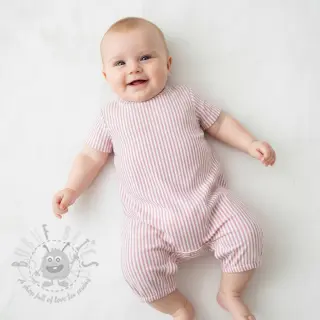 Dubbelgaas/mousseline YARN DYED Summer stripe rose