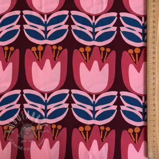 Viscose ECOVERO Flowers Celia burgundy