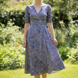 Viscose ECOVERO Flowers Galia purple