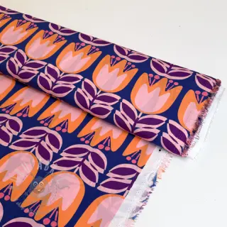 Viscose ECOVERO Flowers Celia cobalt